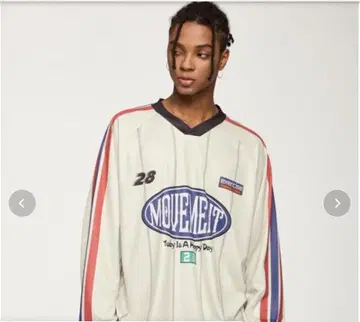 긴팔 티셔츠 MOVEMENT 프린트 아이보리 XL 남성용