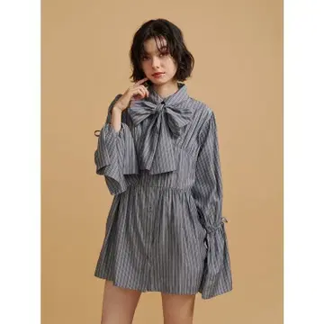 쥬에티 리본 타이 튜닉 스트라이프 M