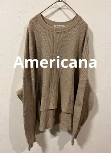 Americana 일본제 로고 자수 코튼 와플 티셔츠