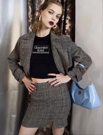 evris 트위드 스커트 자켓 원피스 셋업