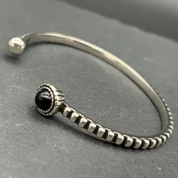 오닉스 실버 925 각인 뱅글 팔찌 은 심플