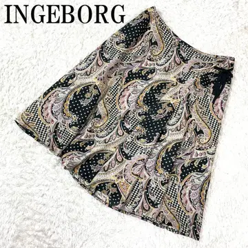 INGEBORG 잉게보그 플레어 스커트 올 패턴 블랙 13 B426