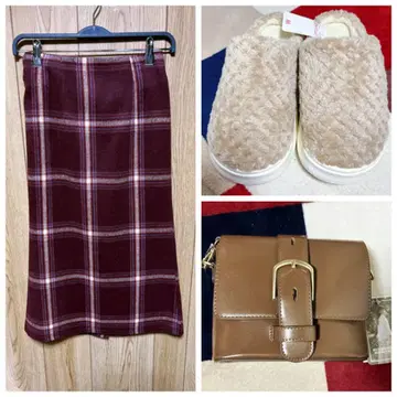 숄더백 & 두꺼운 원단 스커트 & 보아 크로그 신발