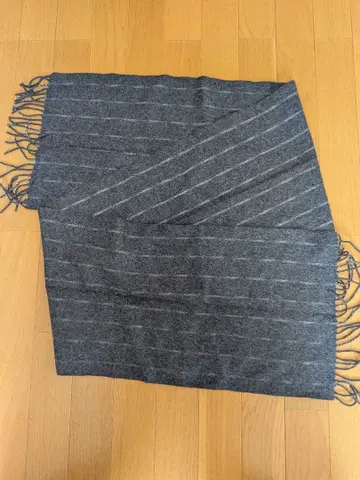 그레이 스트라이프 순수 캐시미어 머플러