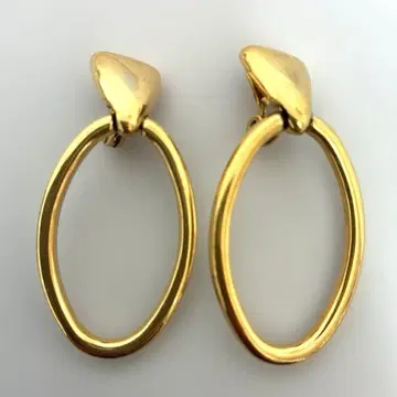 [ Monet ] 빈티지 80s 빅 사이즈 골드톤 후프 귀찌