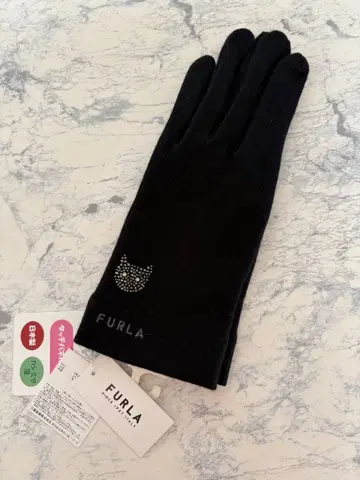 FURLA 새상품 고양이 캐시미어 혼방 블랙 장갑 훌라