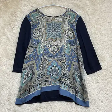 크리스찬 오자르 페이즐리 무늬 티셔츠 튜닉 7호 일본제