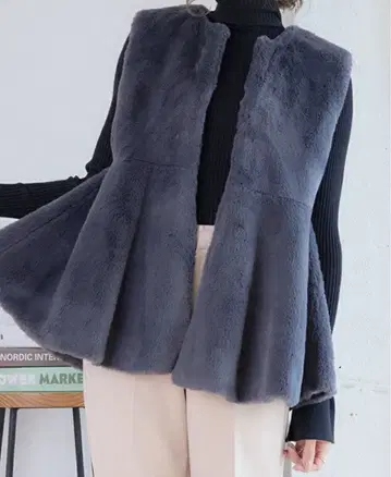 그레이 에코 퍼 베스트 F 사이즈