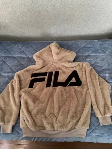 FILA 퍼 후드티 M 사이즈 베이지