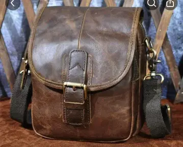 가죽 숄더백 브라운 20cm