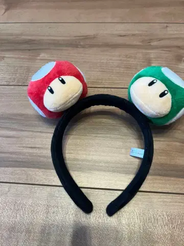 마리오 버섯 머리띠 빨간색 그린