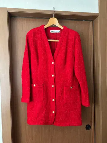 ZARA 노카라 자켓 트위드 L 사이즈