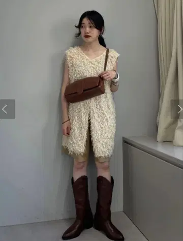 Kastane 퍼 롱 베스트 (안감 있음)