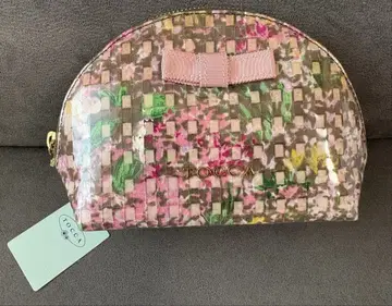 [택 포함 새상품] TOCCA 꽃무늬 리본 비닐 파우치 정가 8,900엔