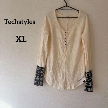 Techstyles [ XL ] 아이보리 긴팔 T셔츠