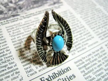 터콰이즈 컬러 이글 실버 반지