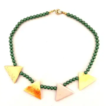 레트로 기하학 트라이앵글 스톤 목걸이