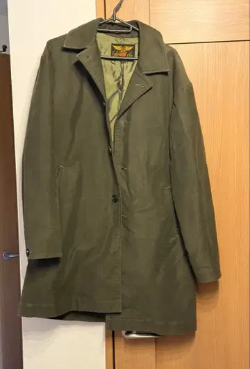 CALEE 올리브 그린 코튼 코트