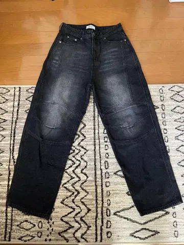 INDIO 블랙 데님 청바지 워시 가공