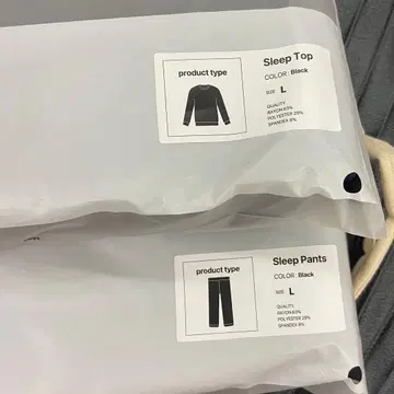 SIXPAD 수면 탑 & 팬츠 L 사이즈 블랙