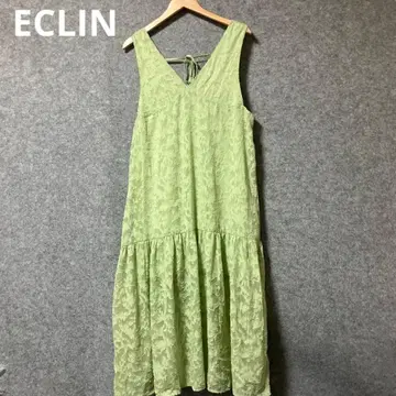 ECLIN 슬리브리스 라이트 그린 원피스