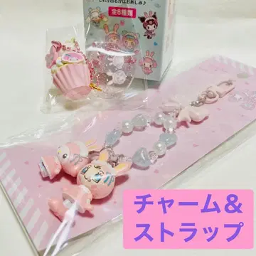 산리오 메조 피아노 베리에짱 & 마이멜로디 스트랩 & 참 세트