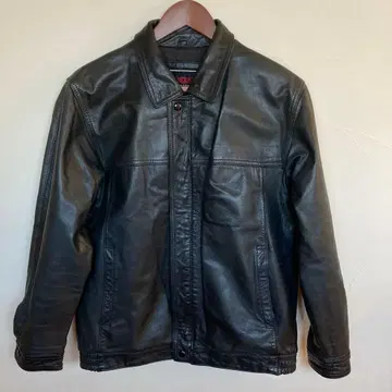 빈티지 가죽 자켓 남성용 M 천연 가죽 블랙 짧은 기장 구제 의류