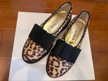 레오파드 무늬 리본 포함 로퍼 36 Walter Steiger