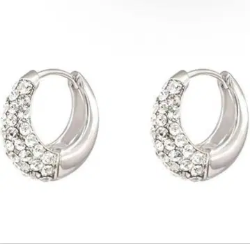 스와로브스키 후프 귀걸이 반지 여성용 인기 금속 알레르기 방지