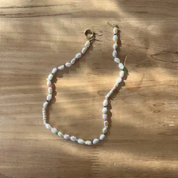 beams 펄 목걸이 불규칙 비즈 컬러풀