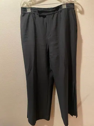 인디비 빅 사이즈 15호 블랙 슬랙스 슬릿 허리밴딩