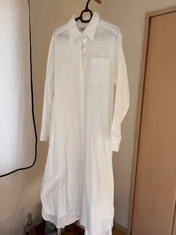 COS 화이트 롱 셔츠 원피스 긴팔
