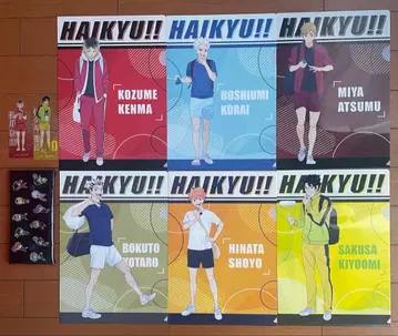 하이큐!! 포스터풍 클리어 파일 6장 세트, 클리어 북마커 외