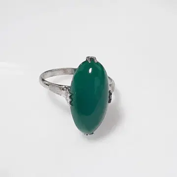 반지 돌 스톤 SILVER 은 그린 마노 그린 반지 r1