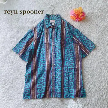 레인스푸너 [XL] 알로하 셔츠 올 패턴 블루 계열 선명한 캐주얼