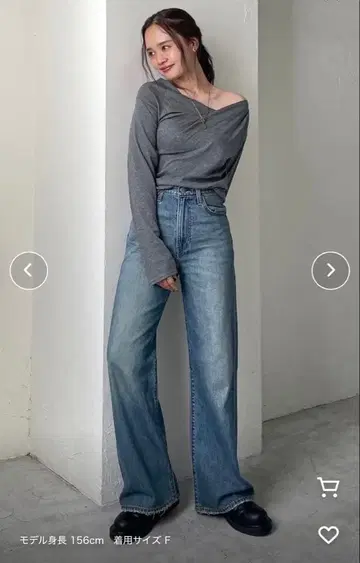 택 포함 새상품 Ungrid 턱 디자인 오프숄더 롱 슬리브 Tee 그레이