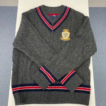 [주말 할인] 타미힐피거 케이블 니트 스웨터 그레이