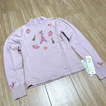 Super Beauty 에펠탑 자수 핑크 긴팔 상의