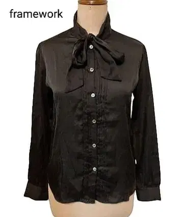 framework 블랙 리본 포함 긴팔 셔츠