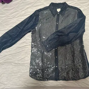 chico's 스팽글 긴팔 셔츠