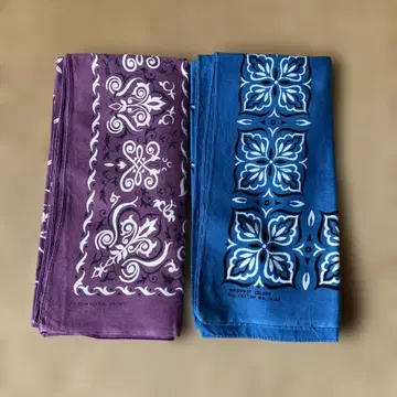 2장 세트 패스트 컬러 빈티지 반다나 usa제 미국제