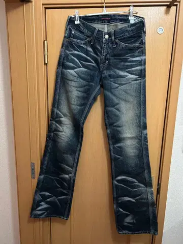 [ BLUE WAY ] 블루웨이 오니히게 플레어 데님 팬츠 청바지 Y2K