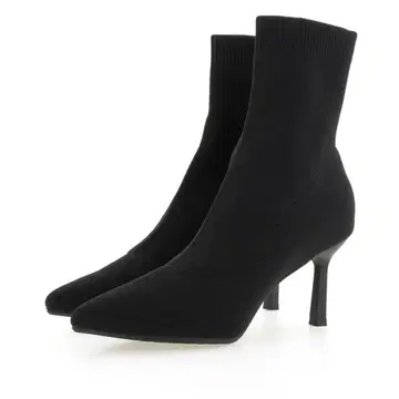 [세일 새상품급] RANDA 스트레치 플레이트 힐 삭스 부츠 블랙 L