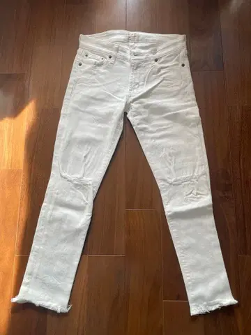 화이트 데님 사이즈 24 프린지 밑단