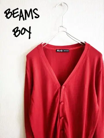 D221365 BEAMS BOY 로고 자수 가디건