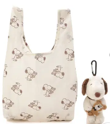 스누피 & 베어 카라비너 포함 에코백