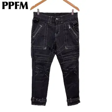 [새상품급] PPFM 데님 팬츠 지퍼 기믹 S 블랙