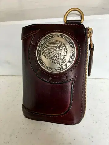 레드문 L자 지퍼 접이식 지갑