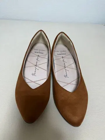 레이디 워커 브라운 스틸레토 플랫슈즈 24.0cm