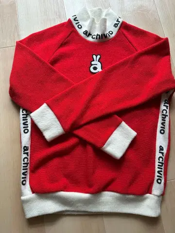 아르치비오 니트 하이넥 빨간색 화이트 38